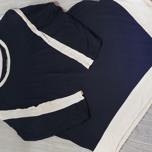 Roaman's 18 20 Loungewear Set in Black and White Stretchy 2 Piece Set - Picture 2 of 10